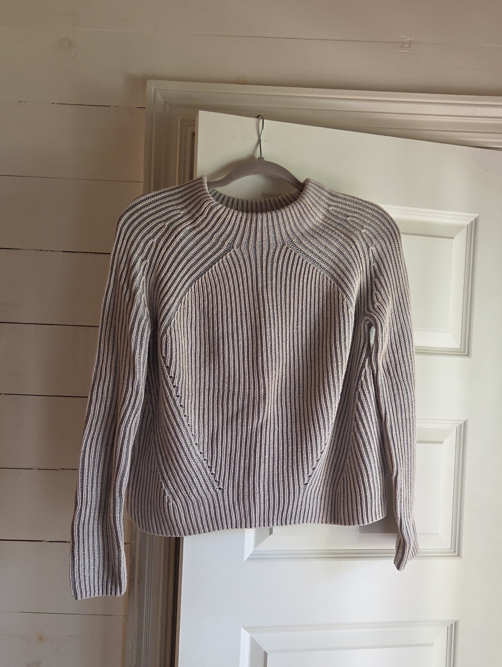 Athleta Ribbed Crewneck Sweater - Light Taupe
